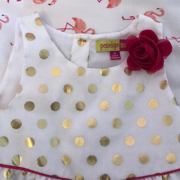 Cream with gold polkadot lightweight dress - Picture 3 of 6